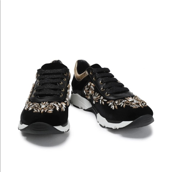 Rene Caovilla embellished velvet sneakers - Picture 1 of 4